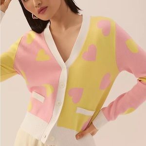 English Factory Heart cardigan, size M, NWT